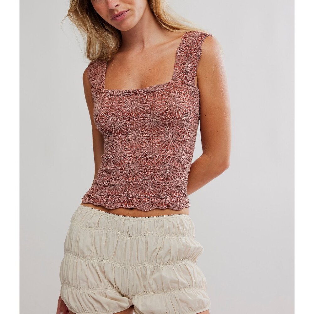 Free People Love Lettwr Tank In Cinnamon Stick NWT